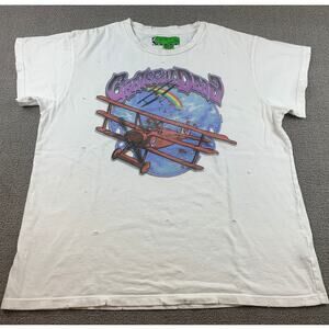 The Grateful Dead SANDRINE ROSE Women's Medium T-shirt‎ White Distresses Holes
